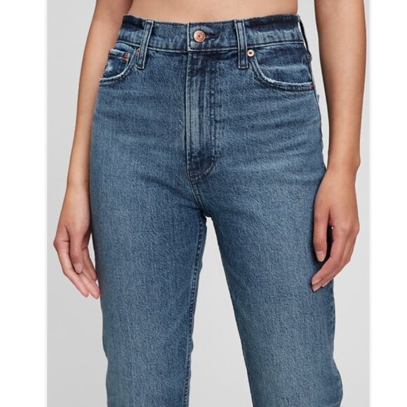 Gap Cheeky Straight Sky High ankle length blue denim jeans size 26, 2 regular - Picture 3 of 16